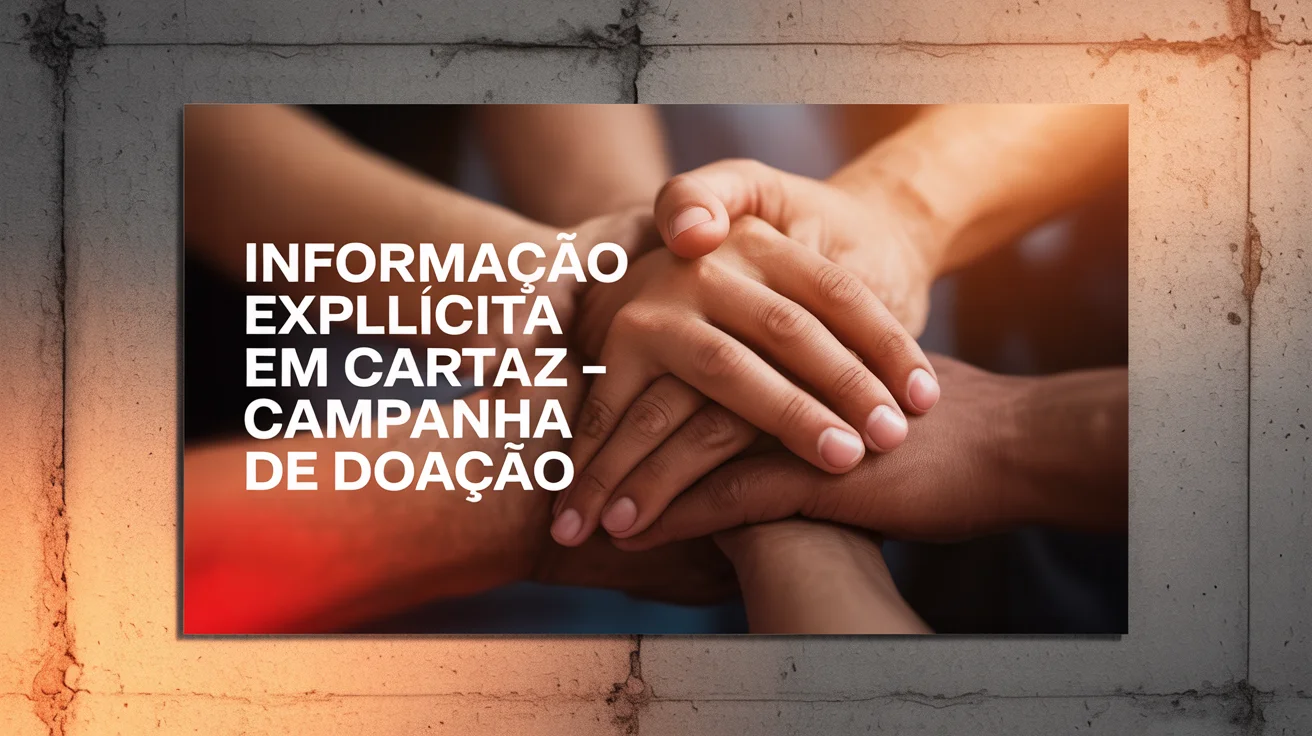 Informação Explícita em Cartaz - Campanha de Doação