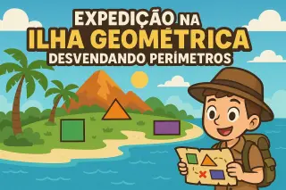 Expedição na Ilha Geométrica: Desvendando Perímetros - Jogo educativo