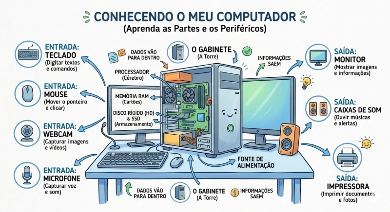 COMPUTADOR E SEUS PERIFÉRICOS DE ENTRADA E SAÍDA - Jogo educativo