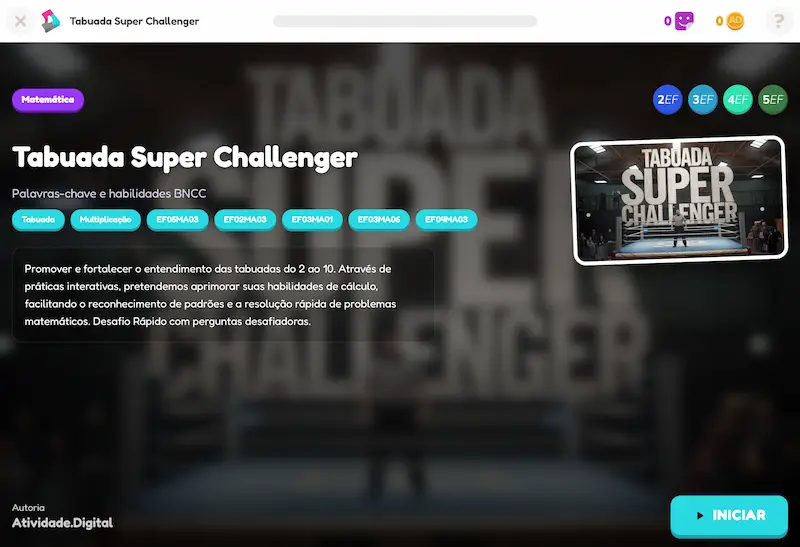Exemplo de jogo educativo - Jogo da memória